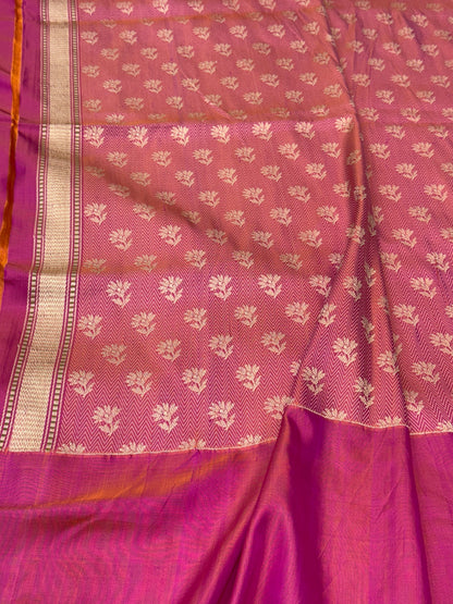Peach Handwoven Banarasi Pure Silk Saree