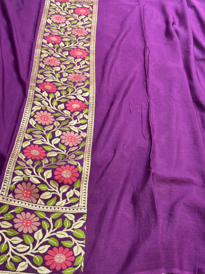Magenta Pure Chiffon Georgette Saree