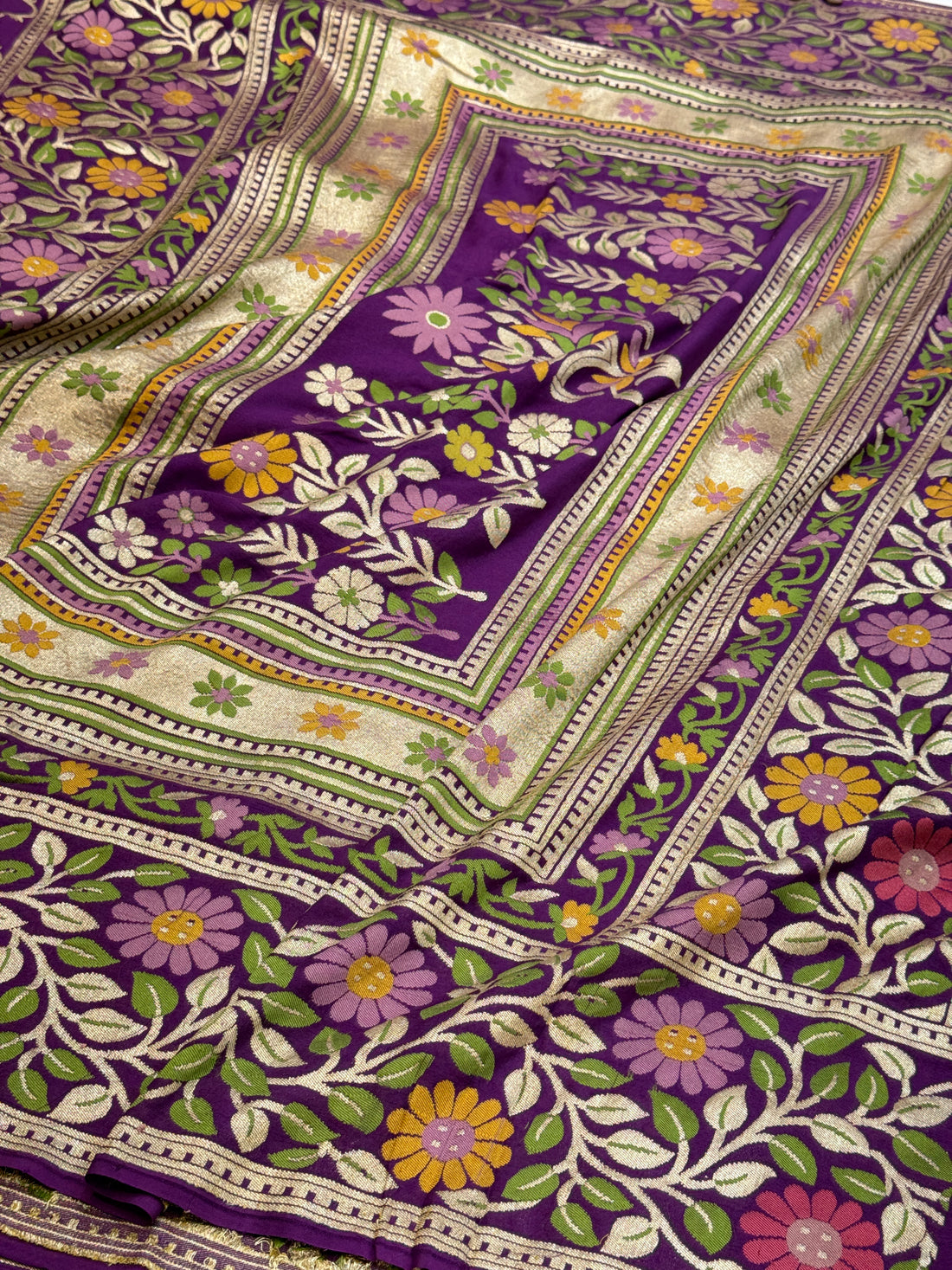 Magenta Pure Chiffon Georgette Saree