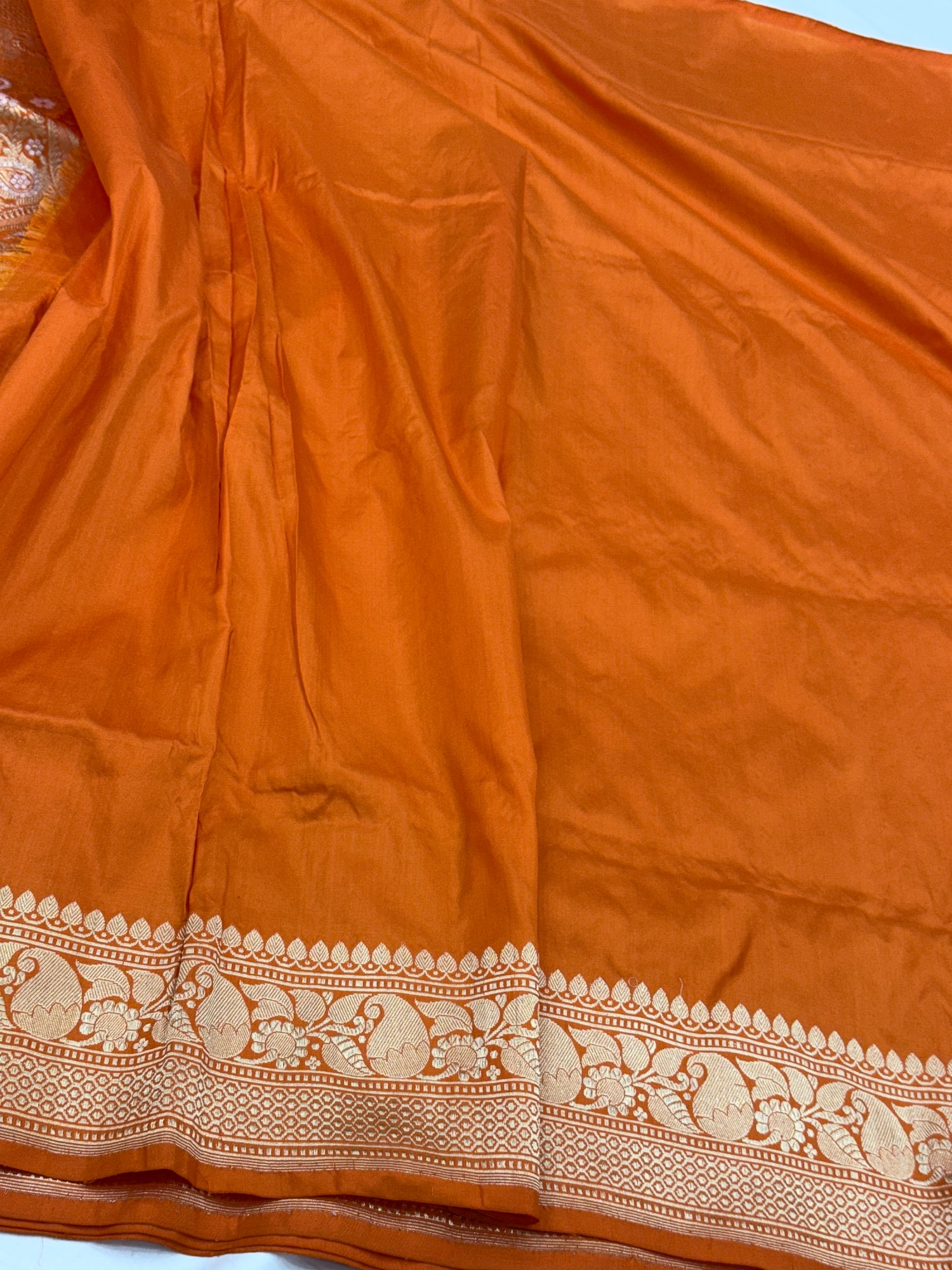 Orange Handwoven Banarasi Pure Silk Saree