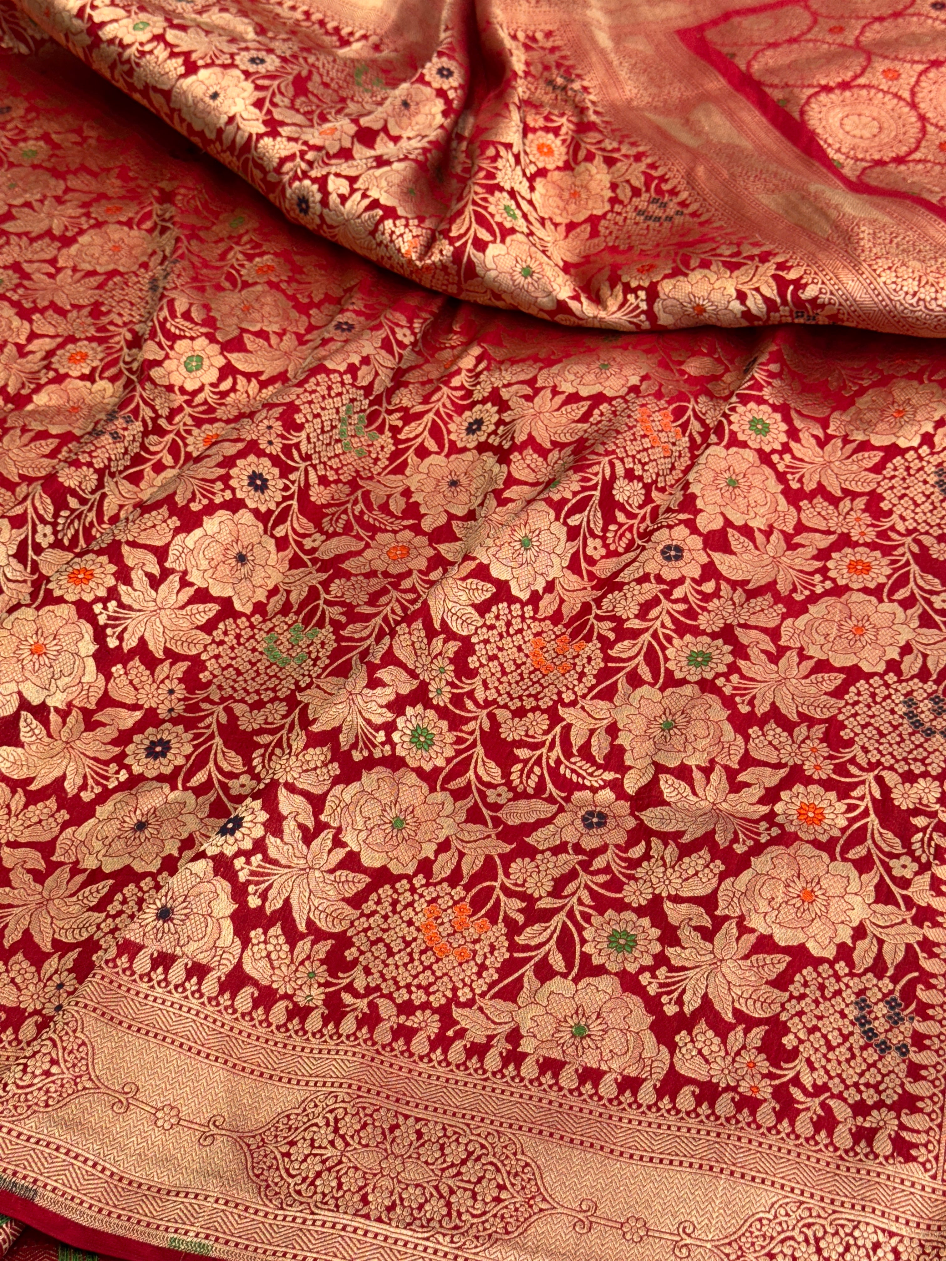 Banarasi Minakari Pure Katan Silk Brocade Saree – Rich Traditional Brocade Weave