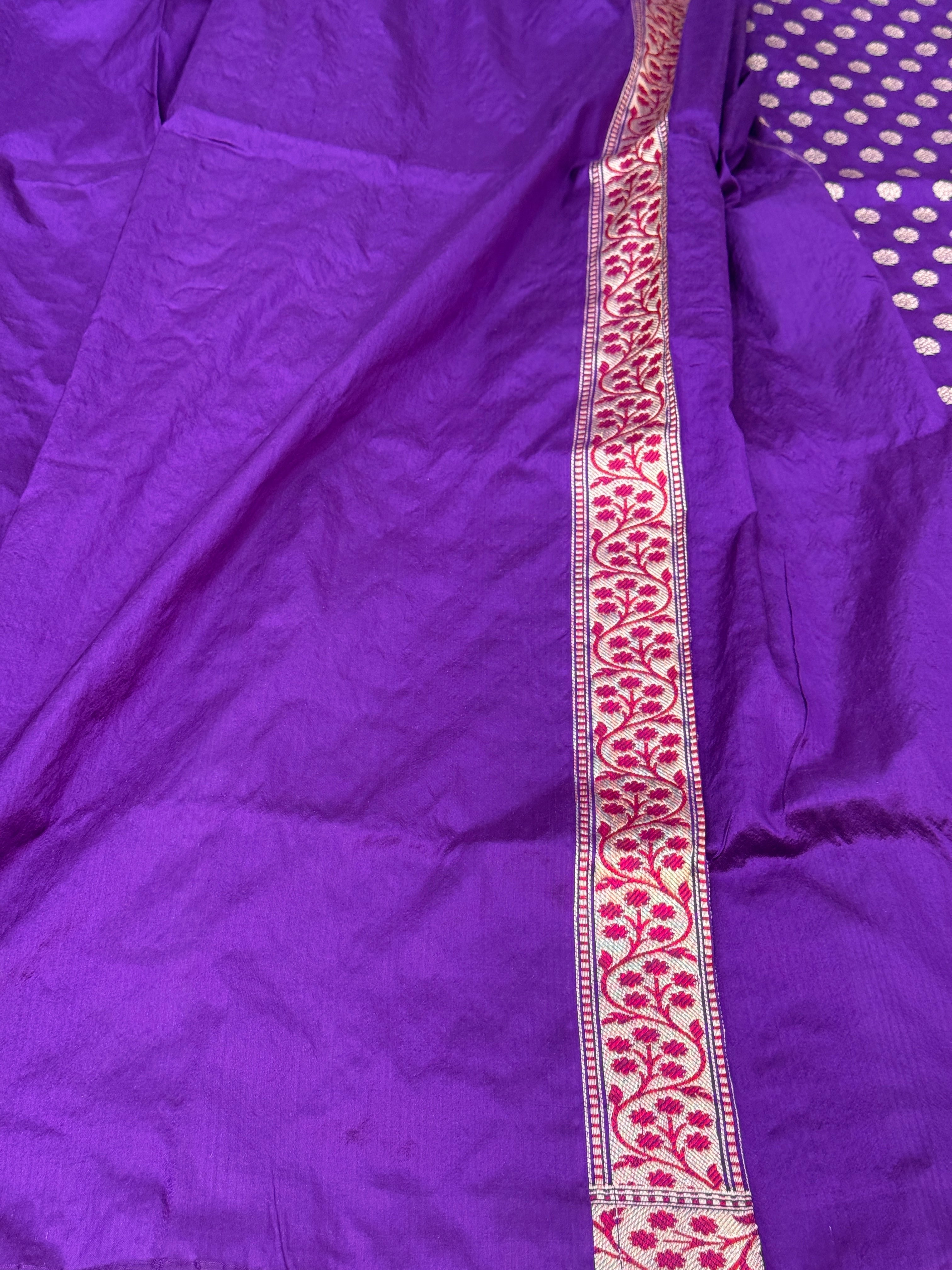 Purple Handwoven Koniya Pure Banarasi Silk Saree