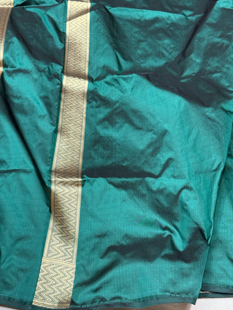 Teal Green Handwoven Pure Banarasi Silk Saree