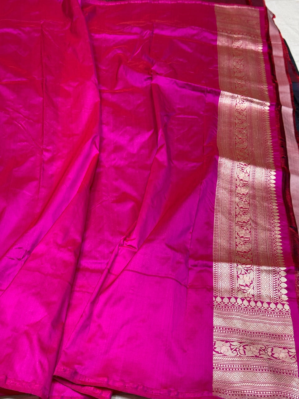 Navy Blue Handwoven Pure Banarasi Silk Saree