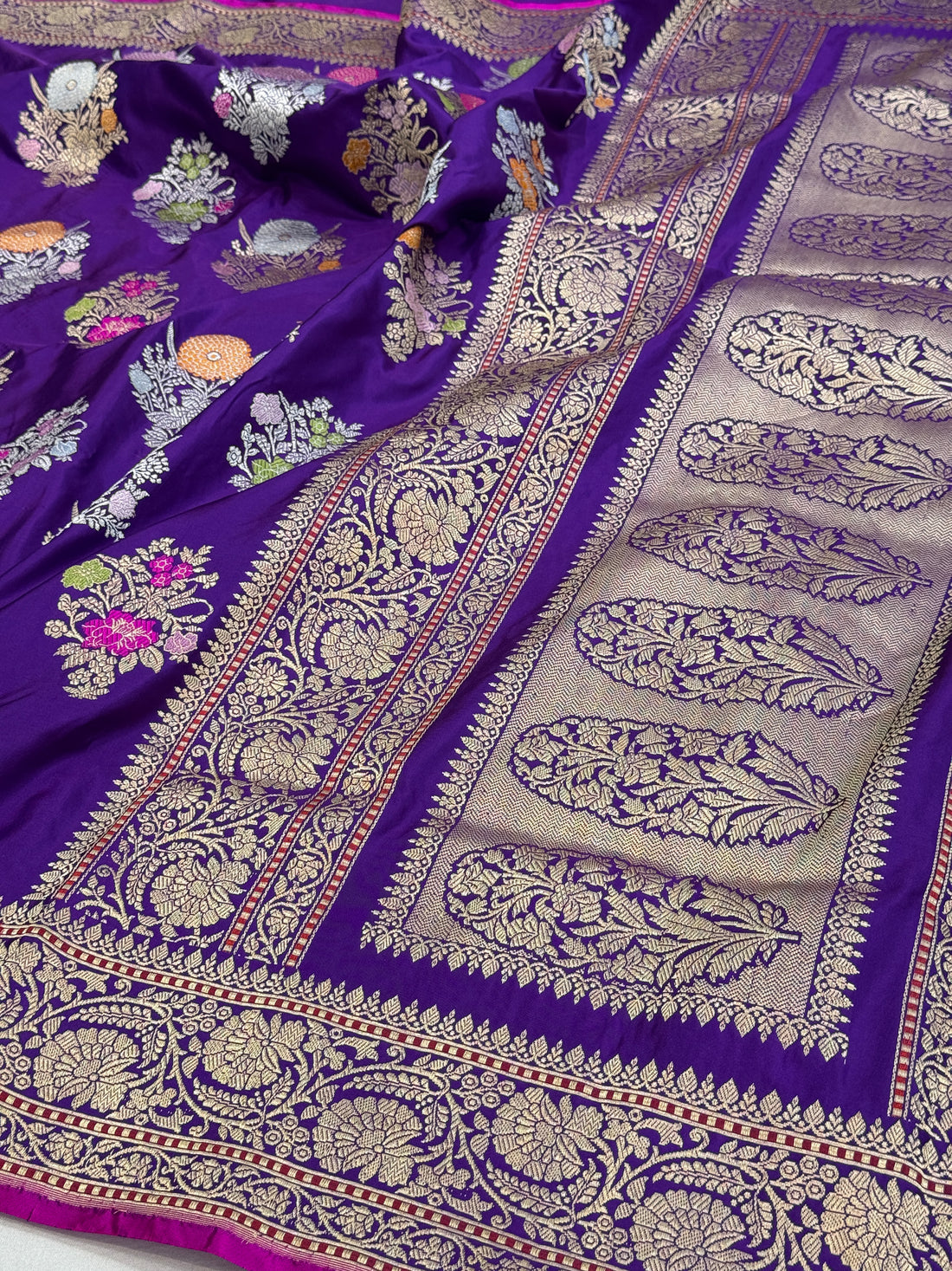 Purple Handwoven Banarasi Pure Silk Saree