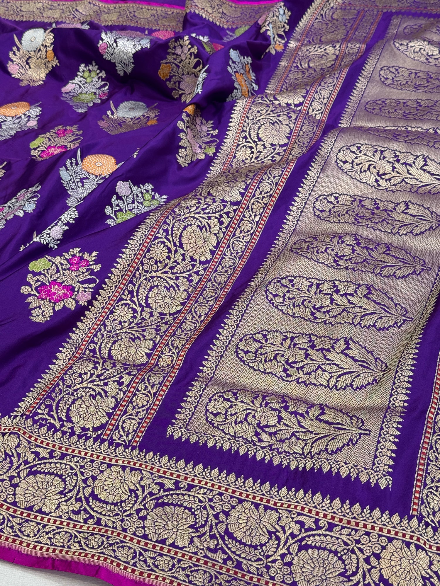 Purple Handwoven Banarasi Pure Silk Saree