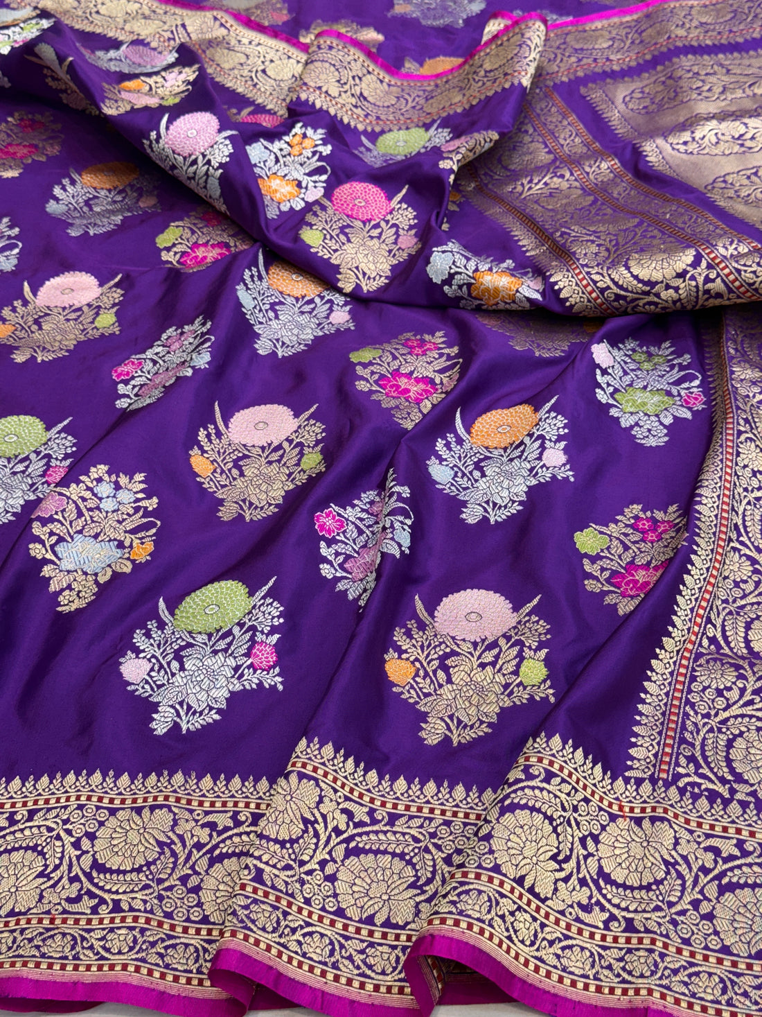 Purple Handwoven Banarasi Pure Silk Saree