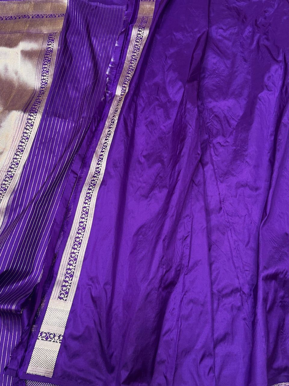 Purple Handwoven Pure Banarasi Silk Saree