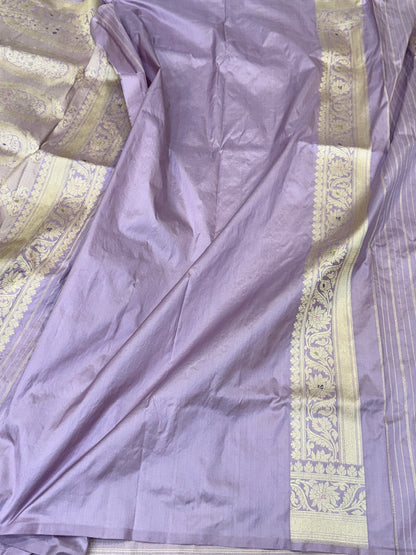 Lavender Handwoven Banarasi Pure Silk Saree