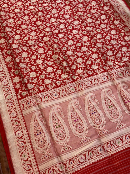 Red Handwoven Banarasi Pure Silk Saree