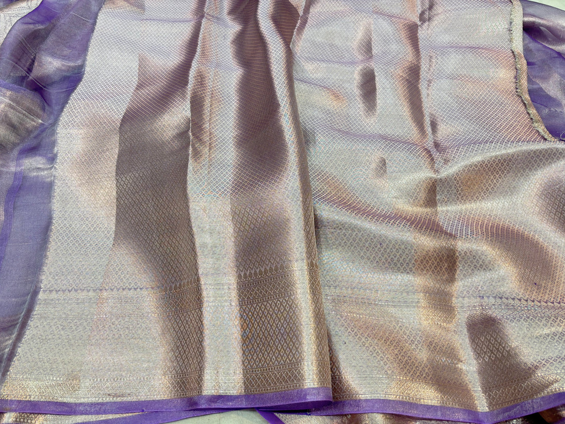 Lavender Pure Tissue Saree