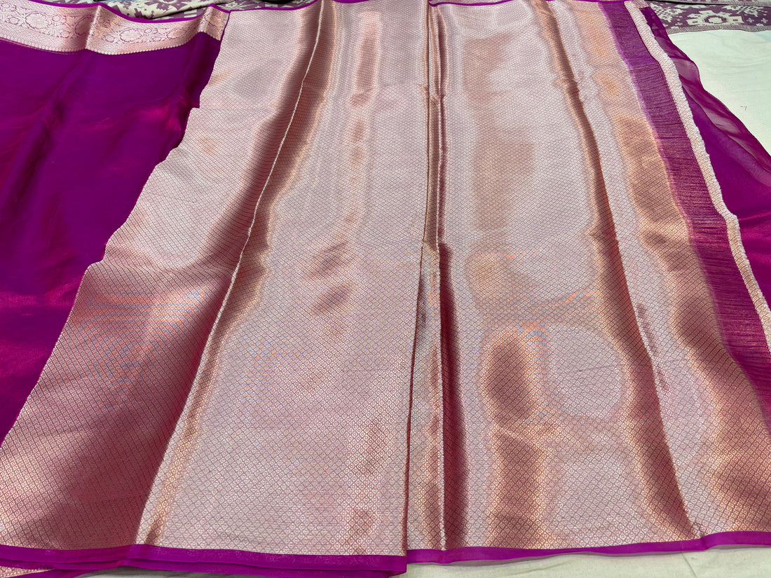 Magenta  Pure Tissue Saree