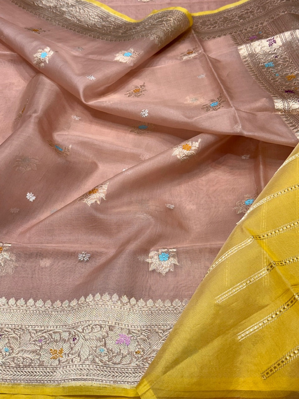 Handwoven Pure Banarasi Organza Silk Saree