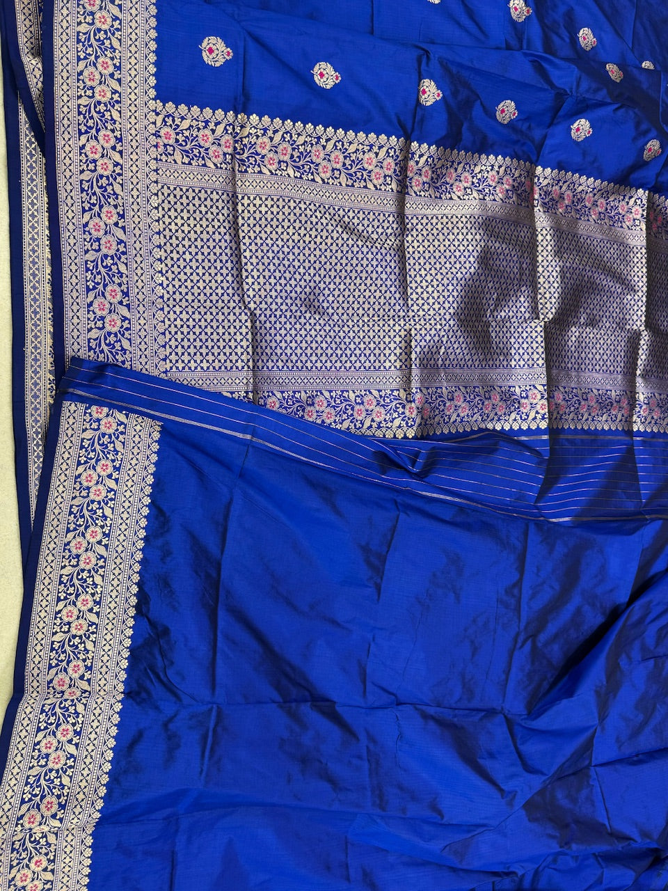 Royal Blue Handwoven Banarasi Silk Saree