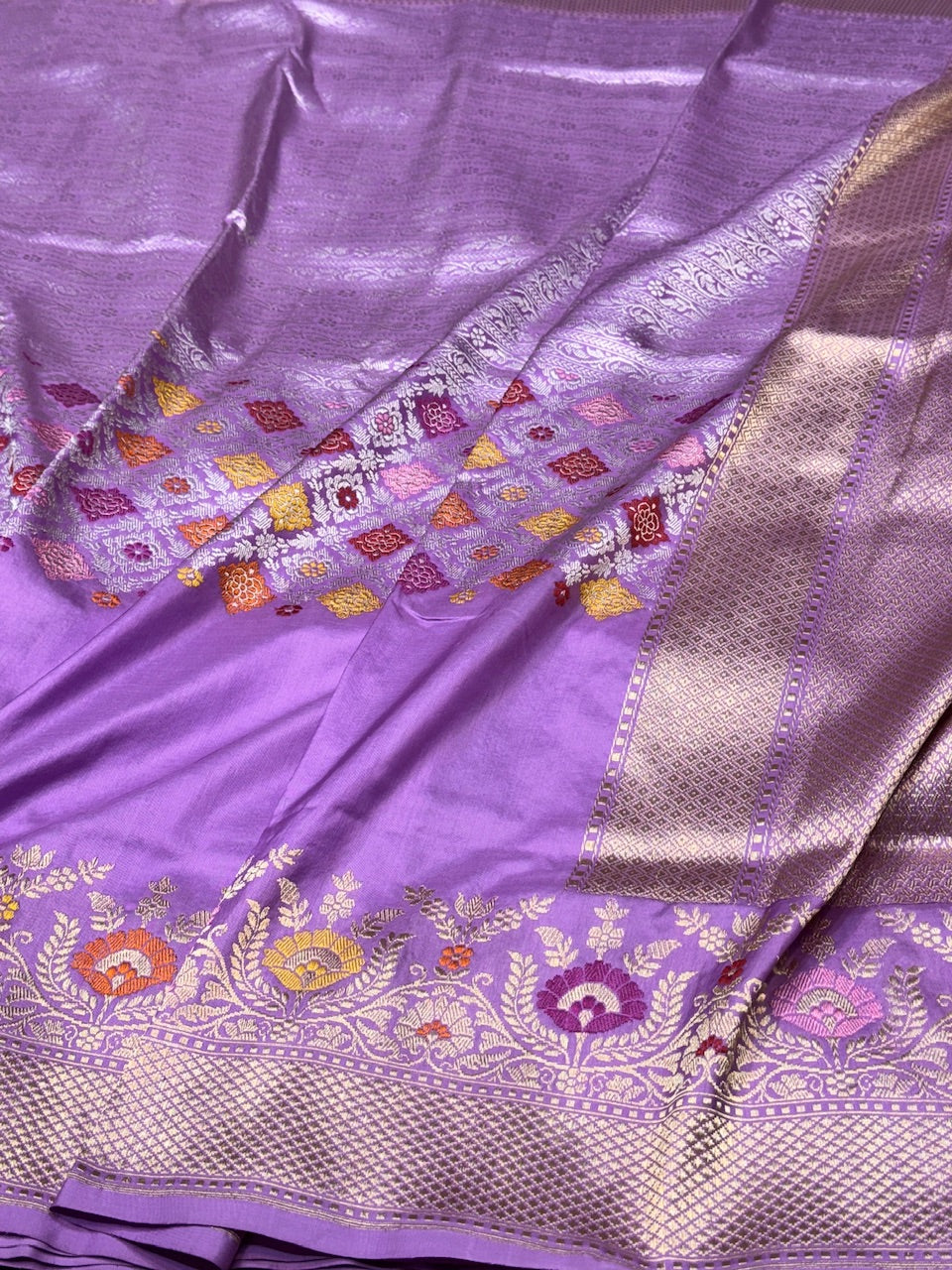 Lavender Handwoven Pure Silk Saree