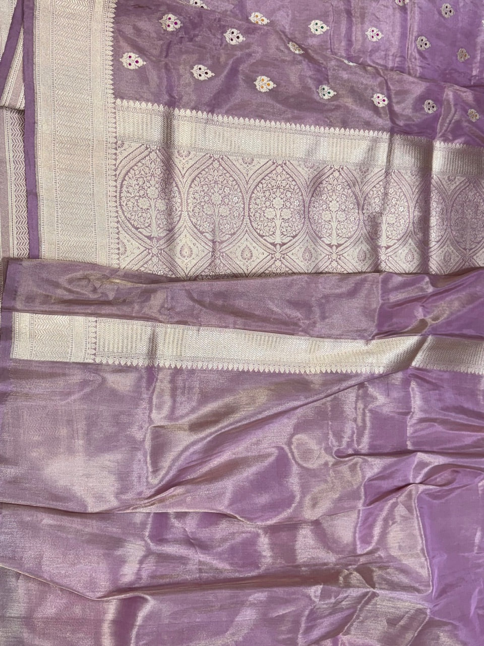 Lavender Handwoven Pure Tissue Saree