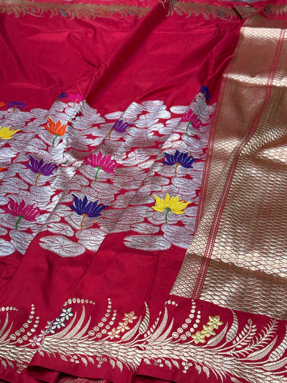 Red Handwoven Banarasi Pure Silk Saree