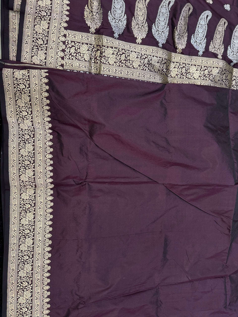 Coffee Handwoven Banarasi Silk Saree