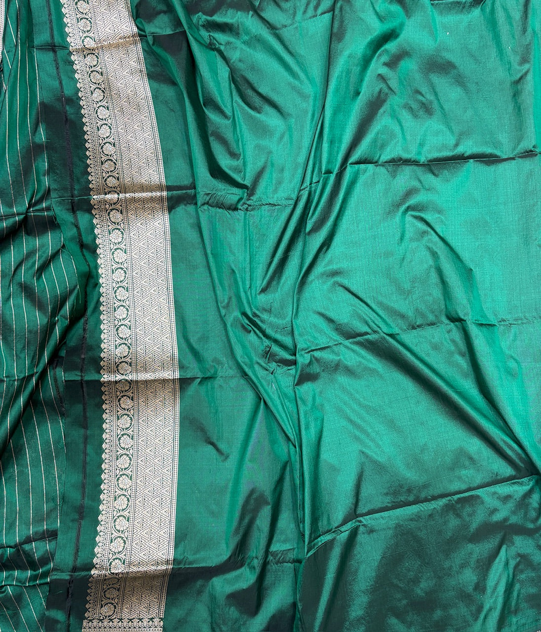 Bottle Green Sona Rupa Pure Silk Saree