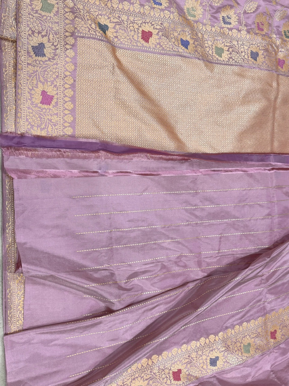 Lavender Handwoven Pure Tissue Saree