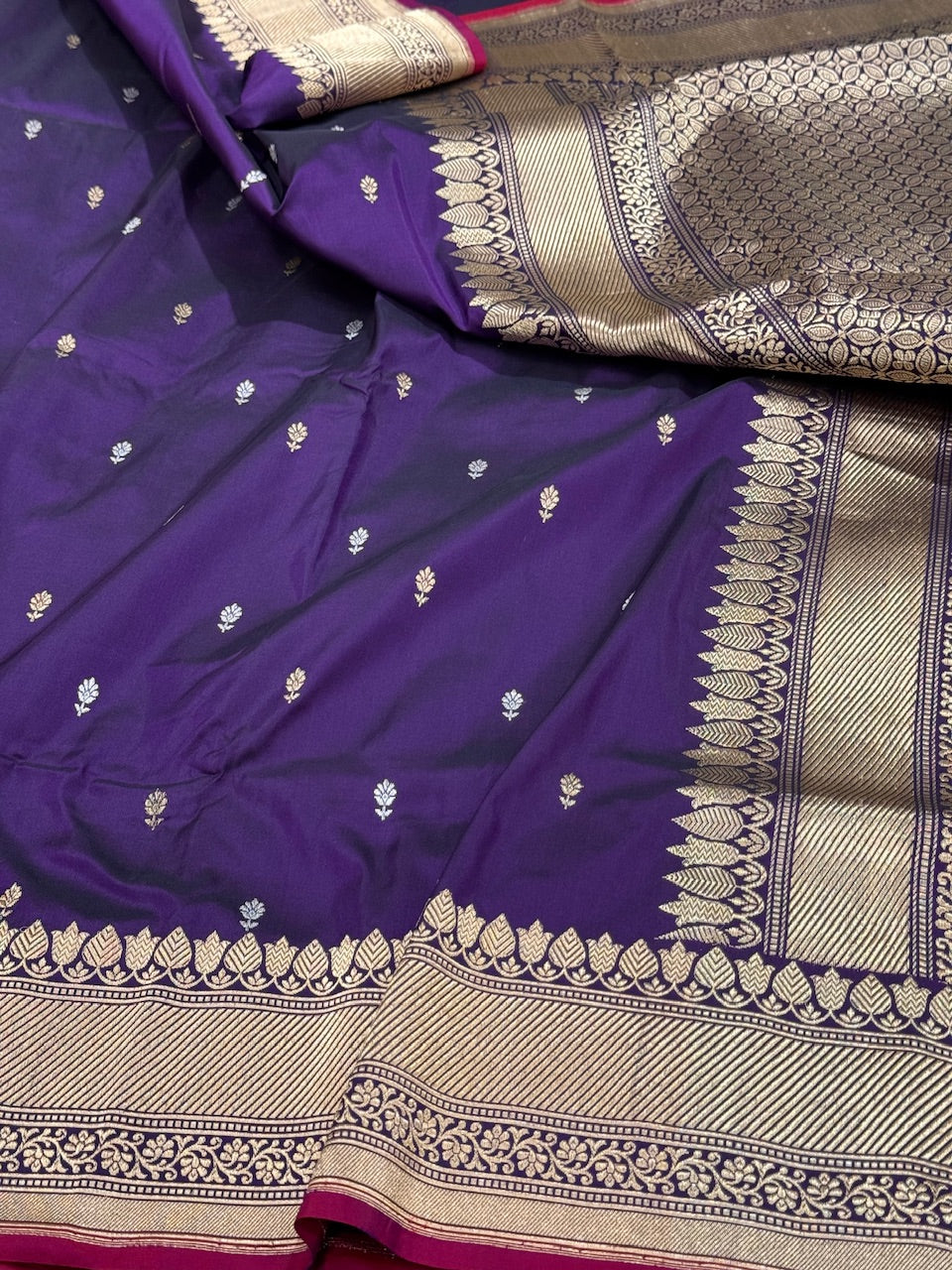 Purple Handwoven Banarasi Silk Saree