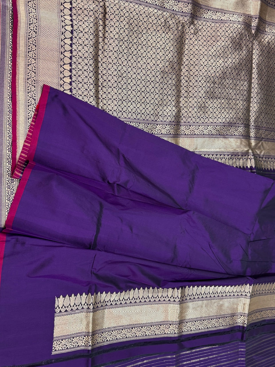 Purple Handwoven Banarasi Silk Saree