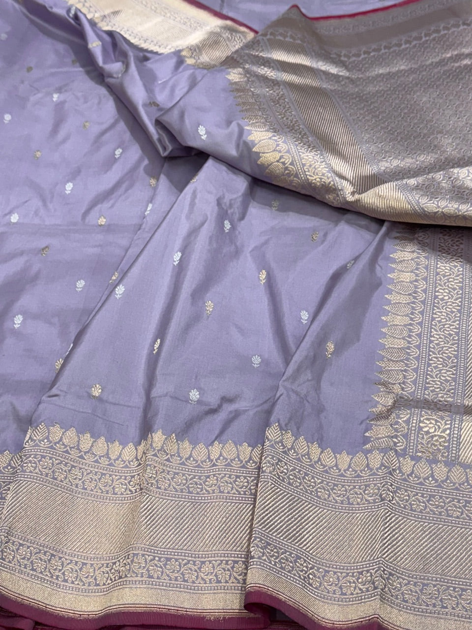 Aish Grey Handwoven Banarasi Silk Saree