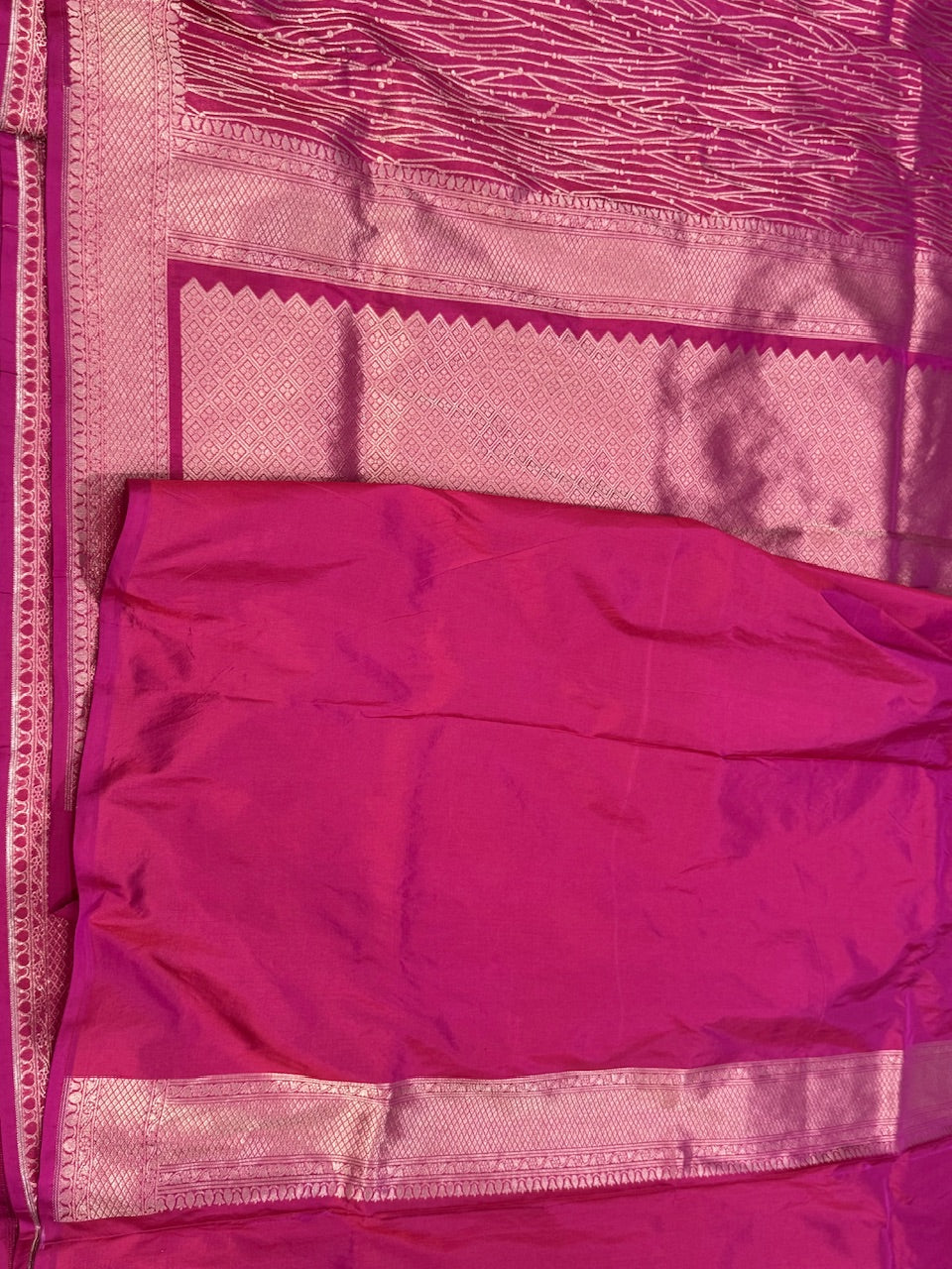 Rani Pink Pure Silk Brocade Saree