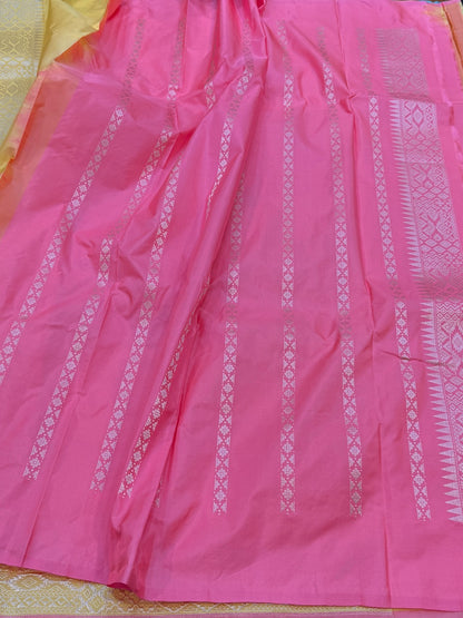Yellow Handwoven Banarasi Pure Silk Saree