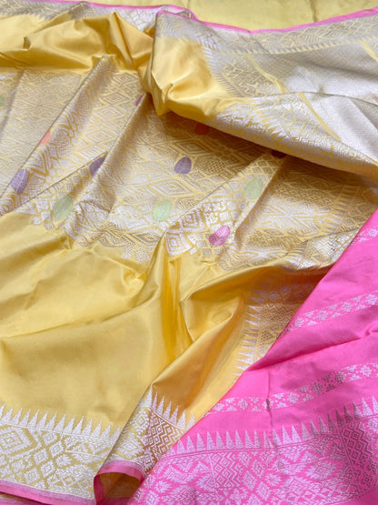 Yellow Handwoven Banarasi Pure Silk Saree