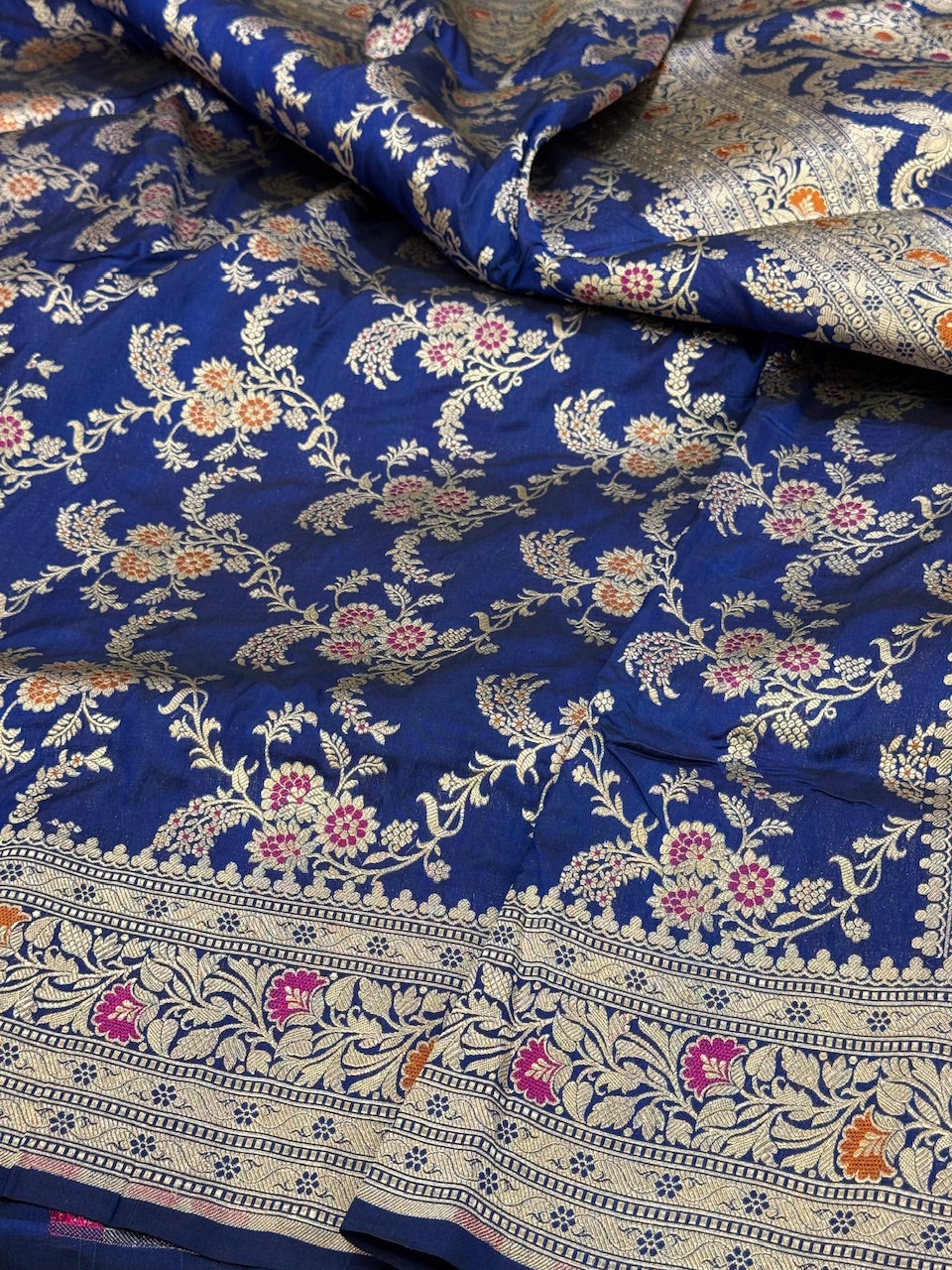 Royal Blue Minakari Pure Silk Saree