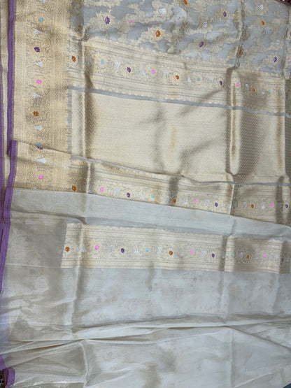 Ivory Handwoven Pure Tissue Saree