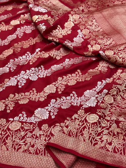 Red Handwoven Pure Banarasi Silk Saree