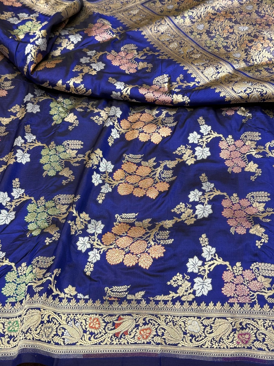 Royal Blue Minakari Pure Silk Saree