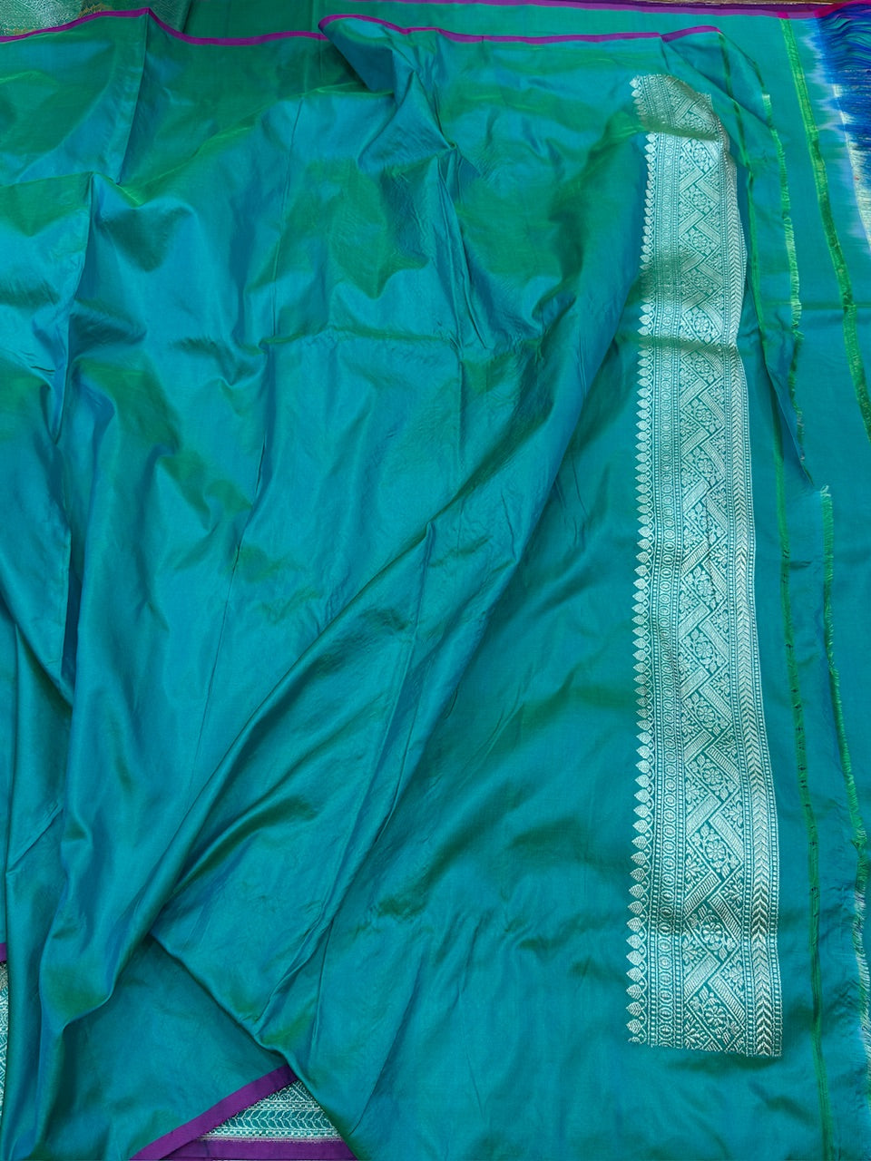 Sea Green Handwoven Pure Silk Brocade Saree