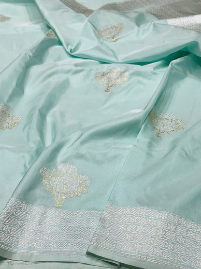 Sky Blue Ektara Silk Handwoven Saree