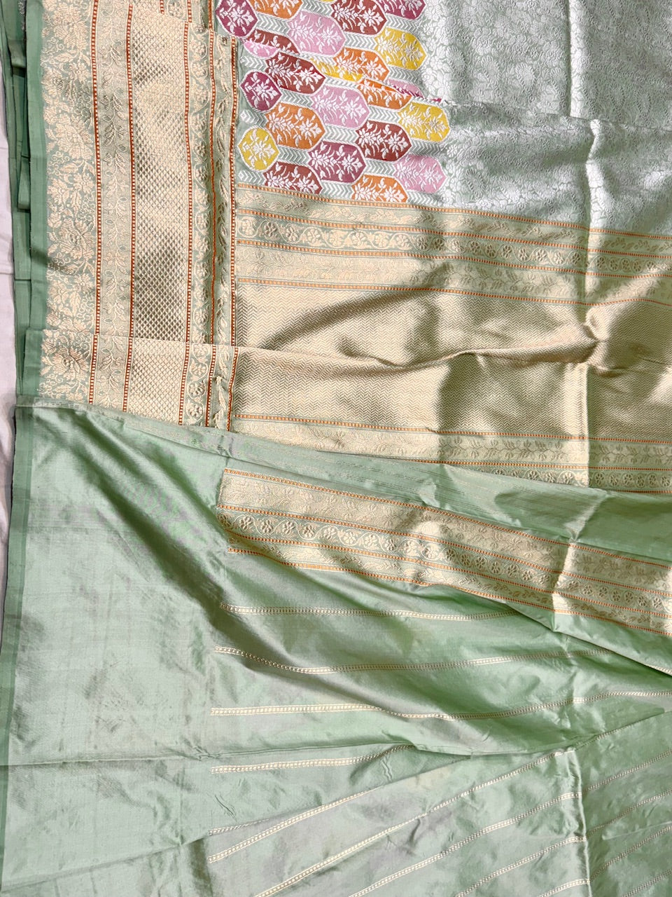 Pista Handwoven Banarasi Silk Saree