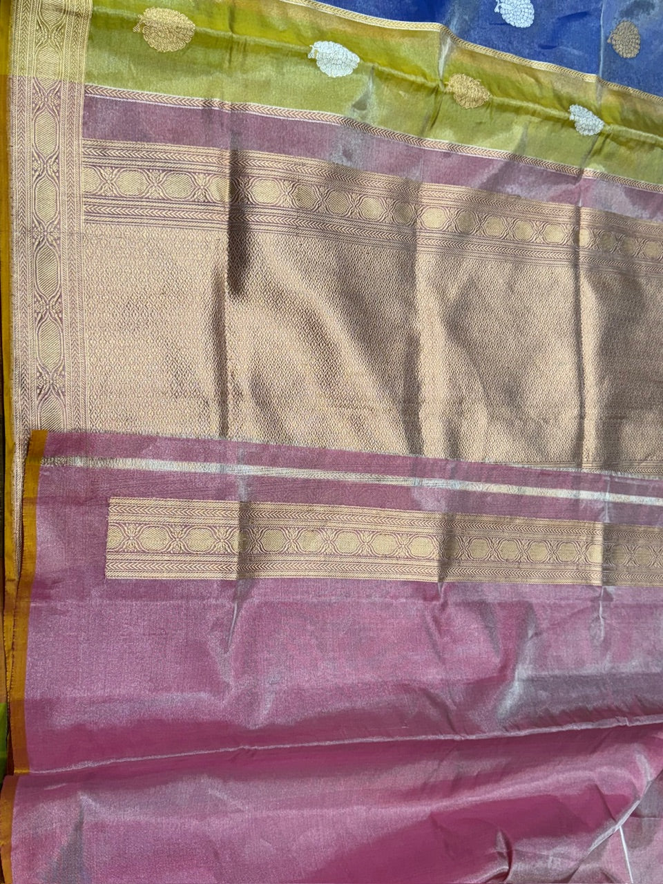 Pink Handwoven Pure Rangkaat Tissue Saree