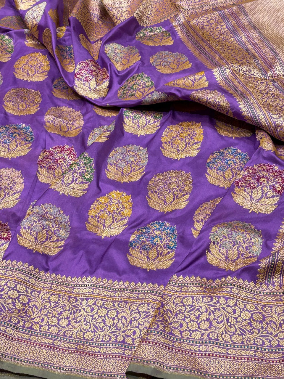 Lavender Handwoven Pure Silk Saree