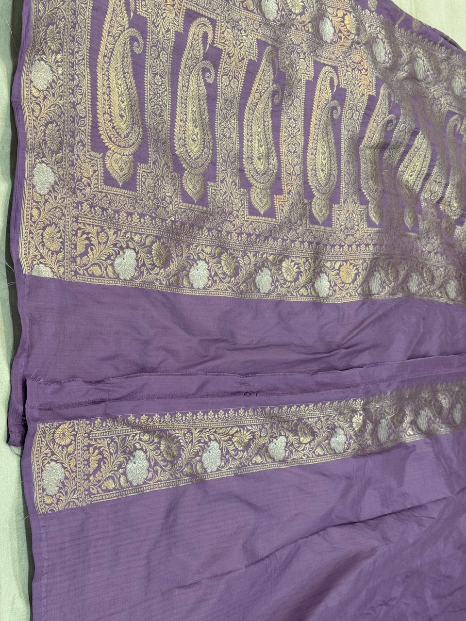 Lavender Sona Rupa Pure Silk Saree