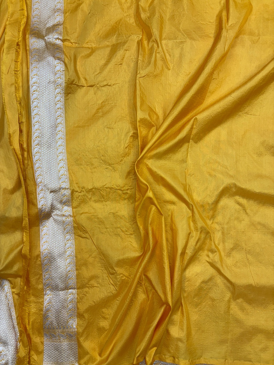 Yellow Banarasi Pure Silk Saree