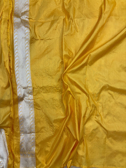 Yellow Banarasi Pure Silk Saree