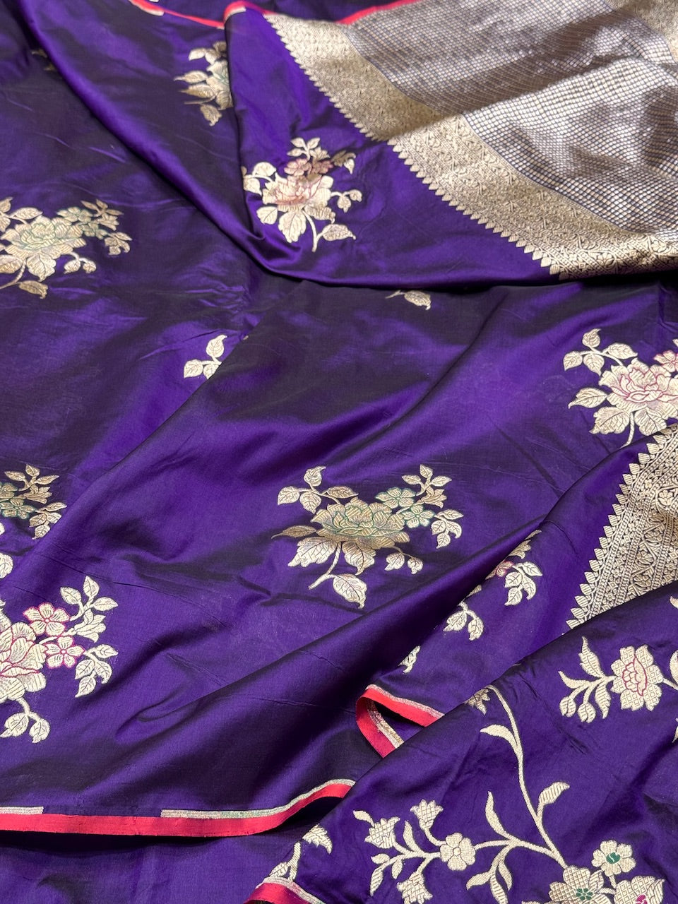 Purple  Minakari Pure Silk Saree