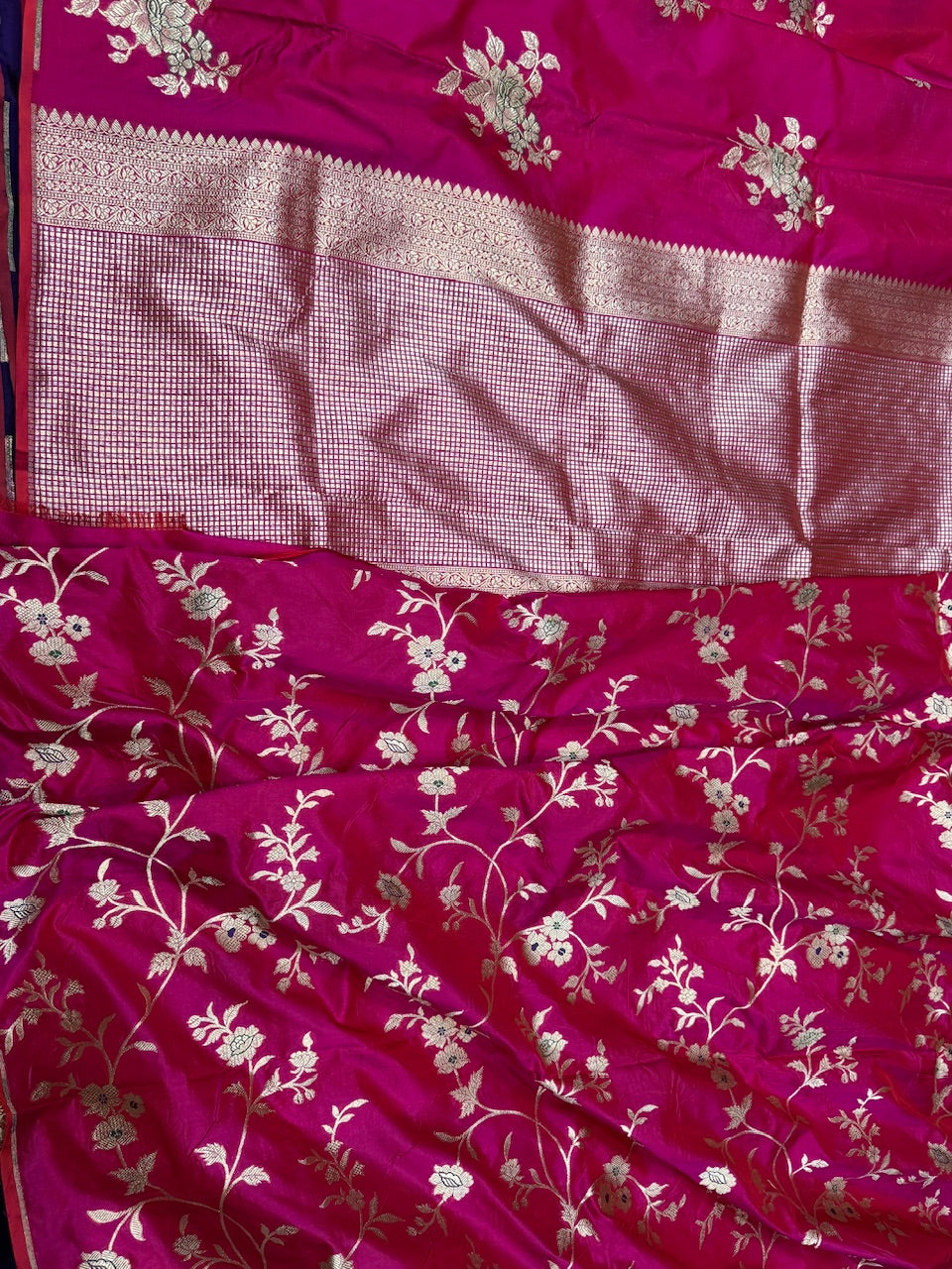 Rani Pink Minakari Pure Silk Saree