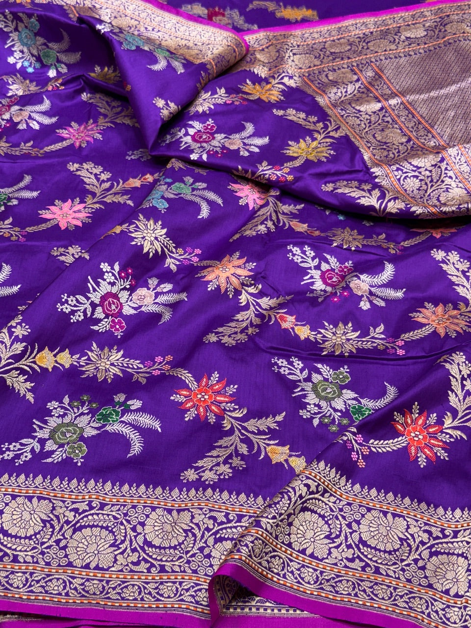 Purple Handwoven Banarasi Pure Silk Saree