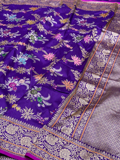 Purple Handwoven Banarasi Pure Silk Saree