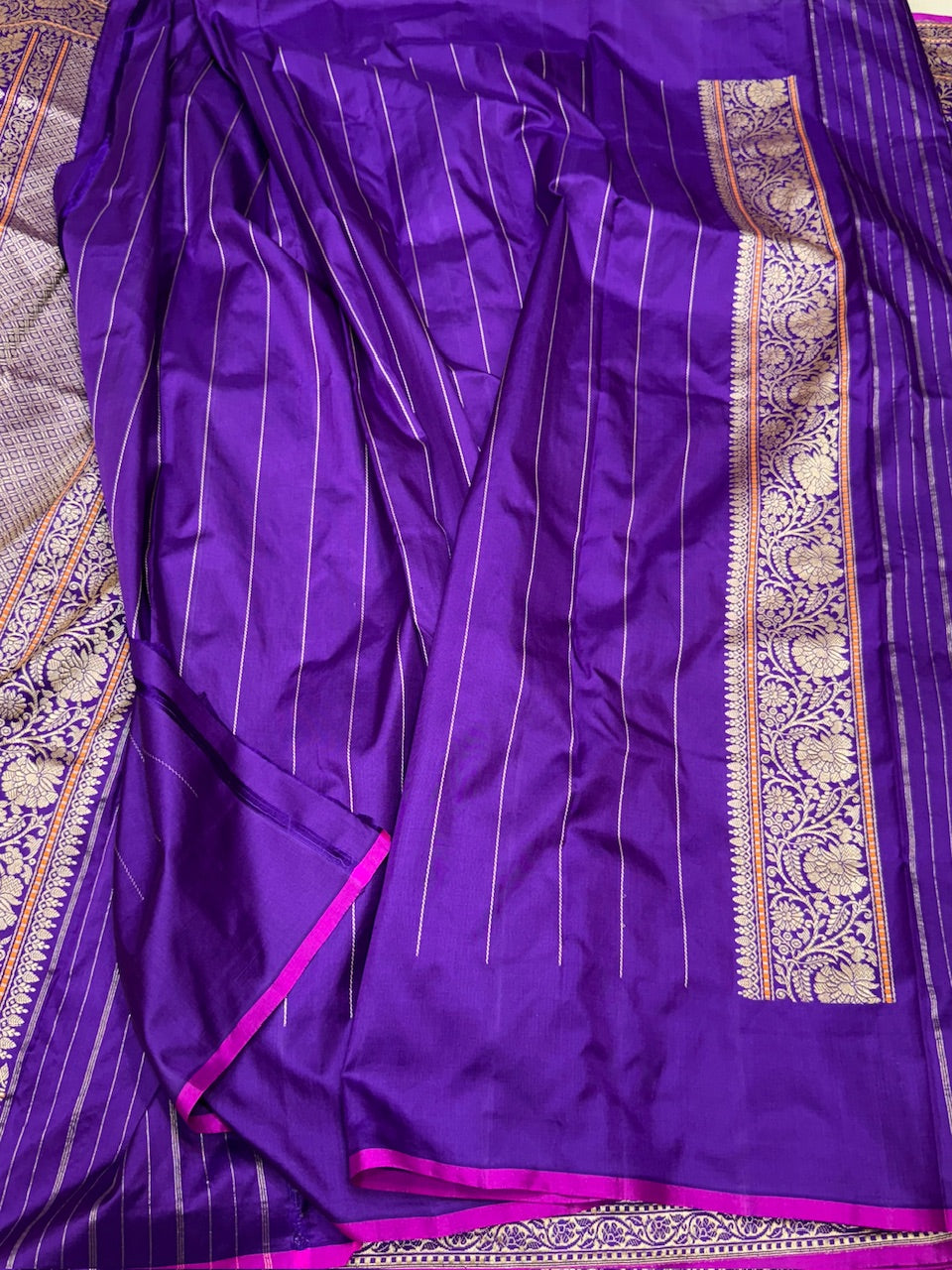 Purple Handwoven Banarasi Pure Silk Saree