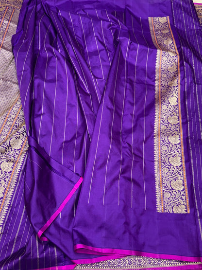 Purple Handwoven Banarasi Pure Silk Saree