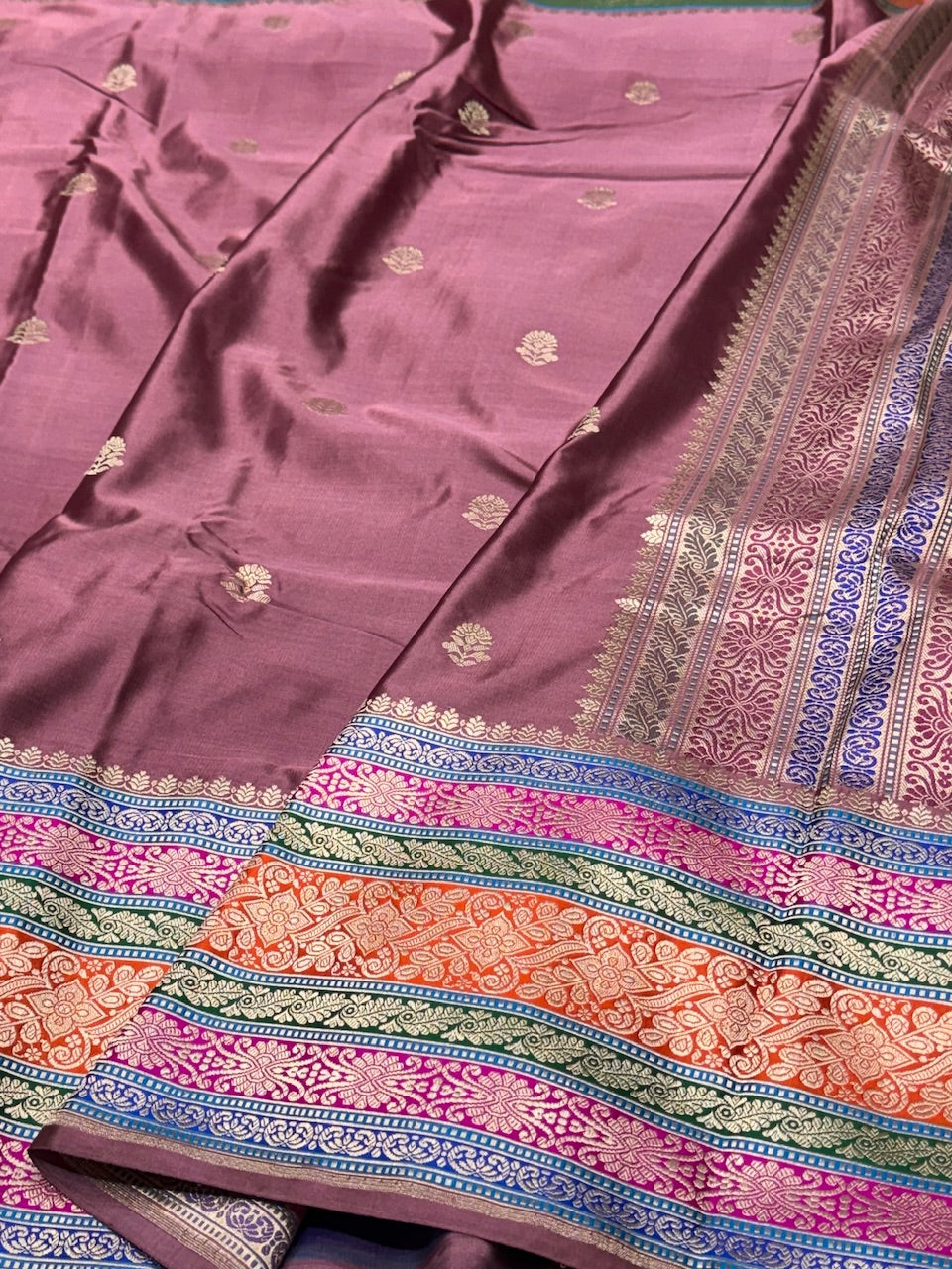 Gajiri Pink Handwoven  Satin Silk Saree