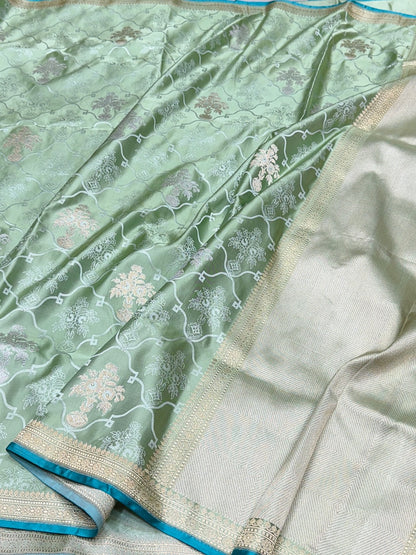 Handwoven Banarasi Satin Tanchoi Silk Saree